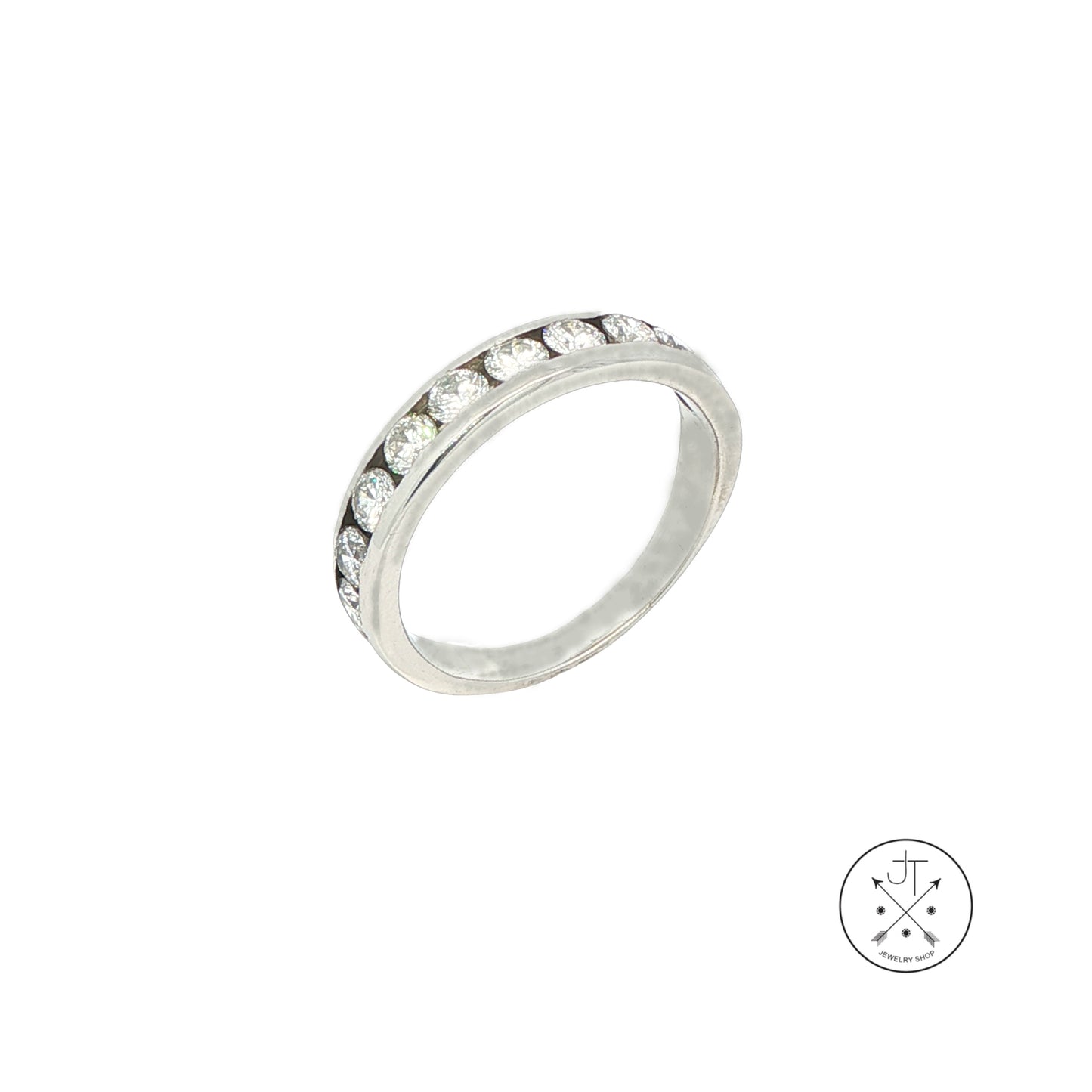 Vintage Platinum 4.4 mm Band 1 ctw Natural Diamonds Size 6.75