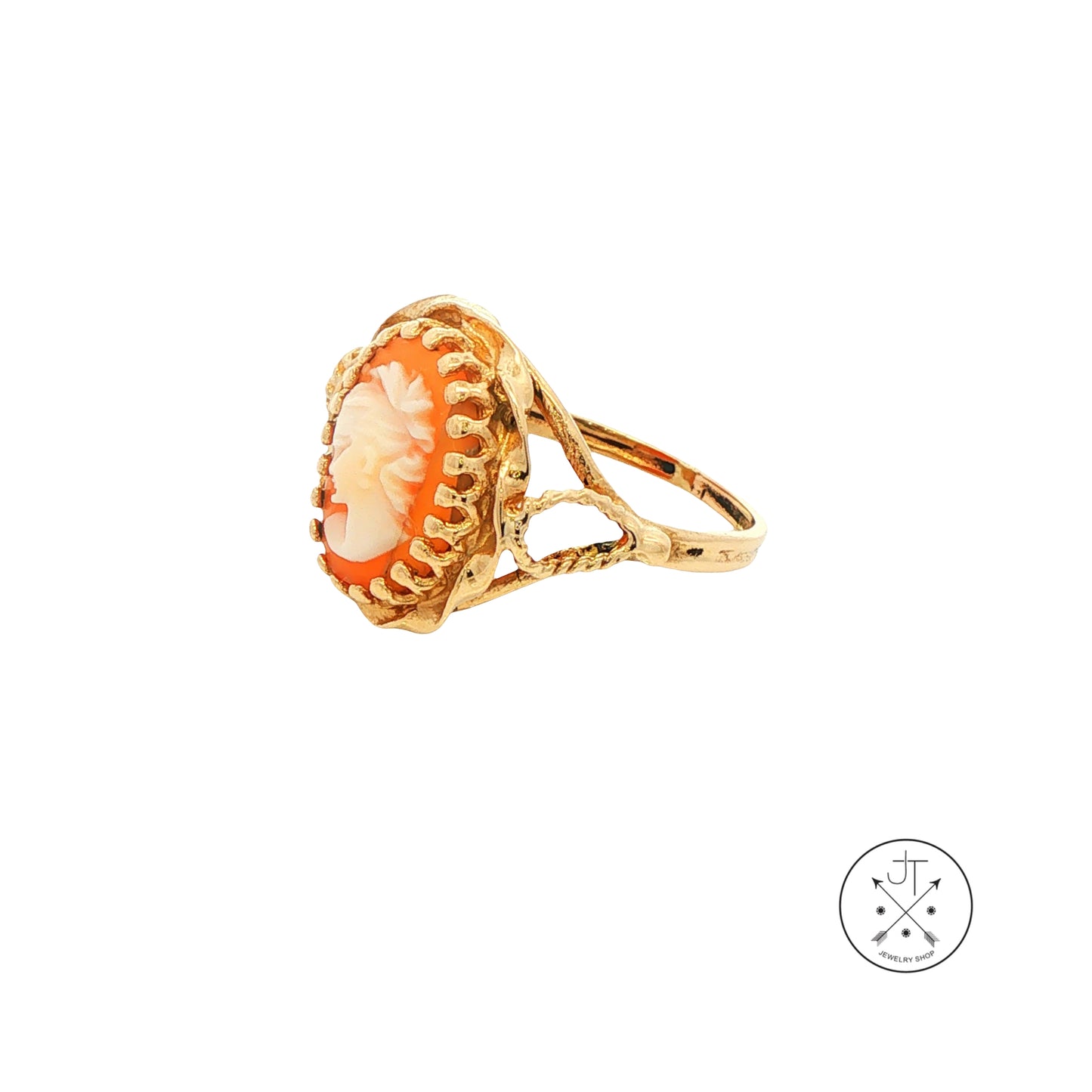 Vintage 14k Yellow Gold Cameo Ring Size 7 Estate