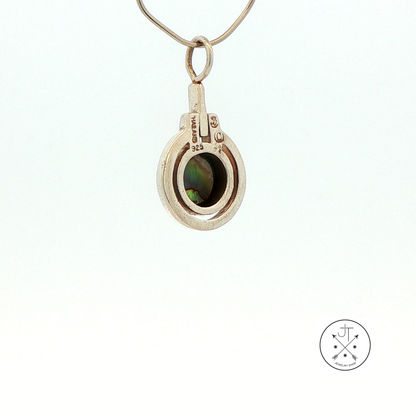 Vintage Sterling Silver Pendant with Natural Abalone Shell