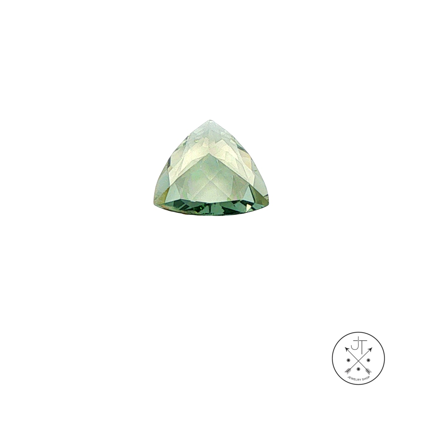 1.81 Carat Natural Green Beryl 9.6 mm Trillion Faceted Gemstone Loose