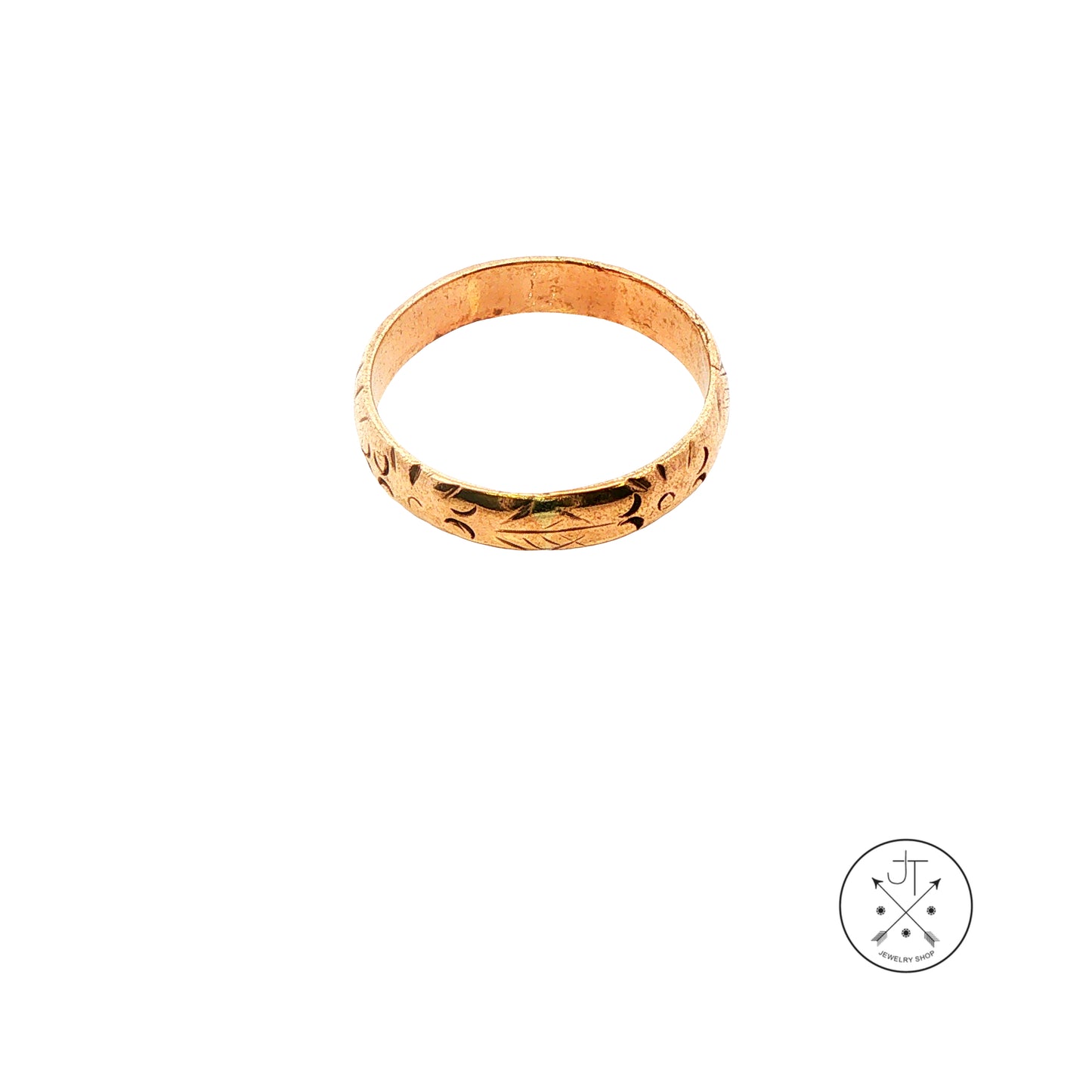 Vintage 12k Yellow Gold 4.8 mm Wedding Band Size 12
