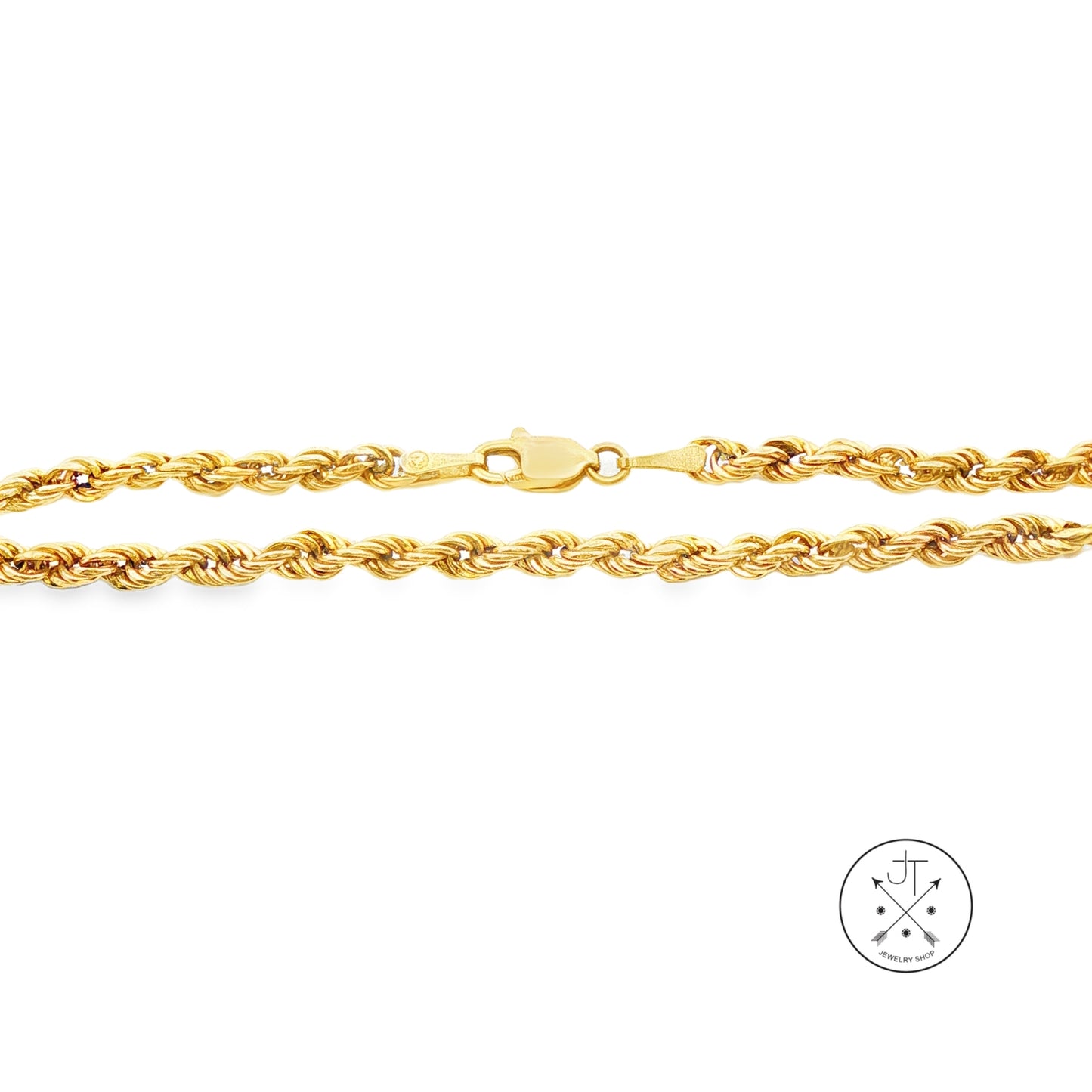 10k Yellow Gold 7.5 Inch 3 mm Rope Bracelet Chain