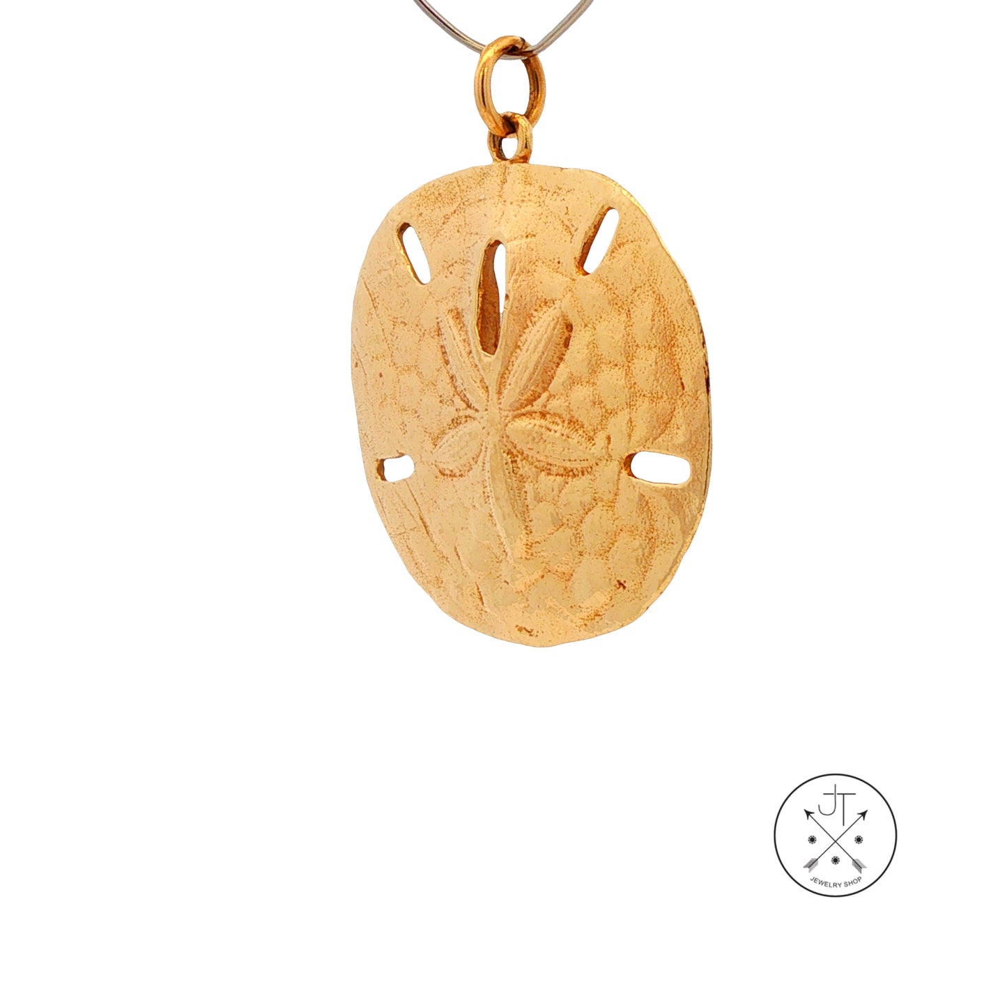 14k Yellow Gold James Avery Sand Dollar Pendant 1 1/2 Inch Heavy