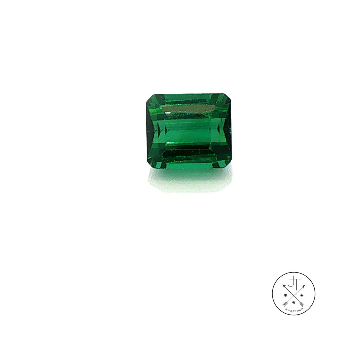 2.03 Carat Natural Green Tourmaline 7 x 6 mm Emerald cut Gemstone Loose