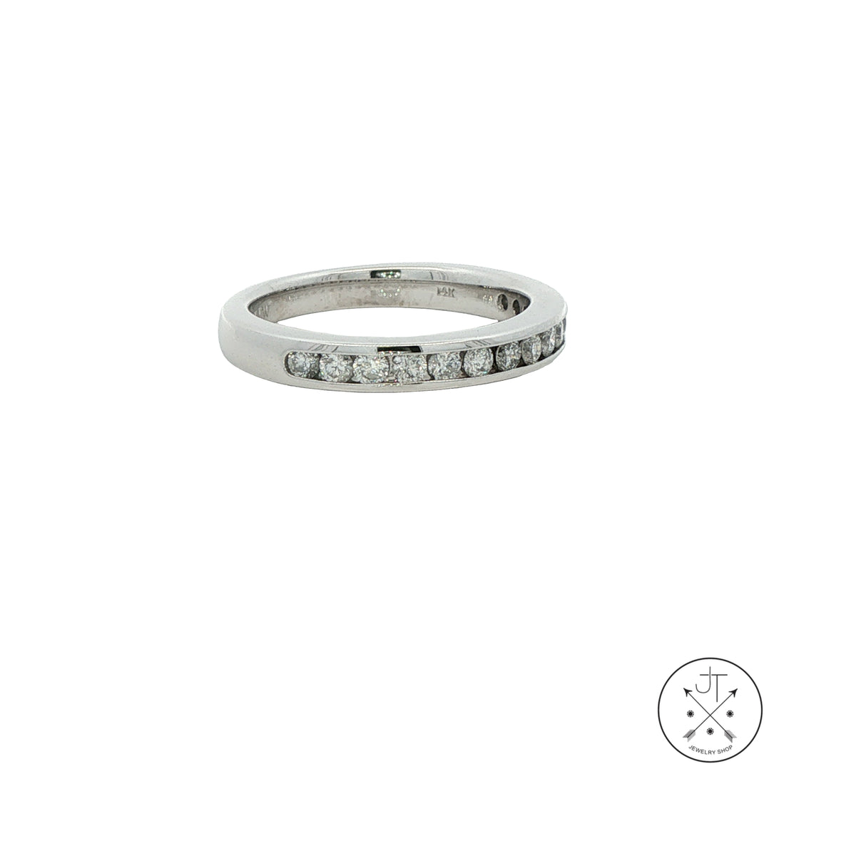 14k White Gold Simply Vera Wang 3.3 mm Band .55 ctw Natural Diamonds Size 7 Stackable