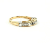 10k Yellow Gold Band with Diamonds Size 7.25