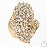 14k Yellow Gold Cluster Ring with 2 ctw Diamonds Size 5.5