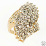 14k Yellow Gold Cluster Ring with 2 ctw Diamonds Size 5.5