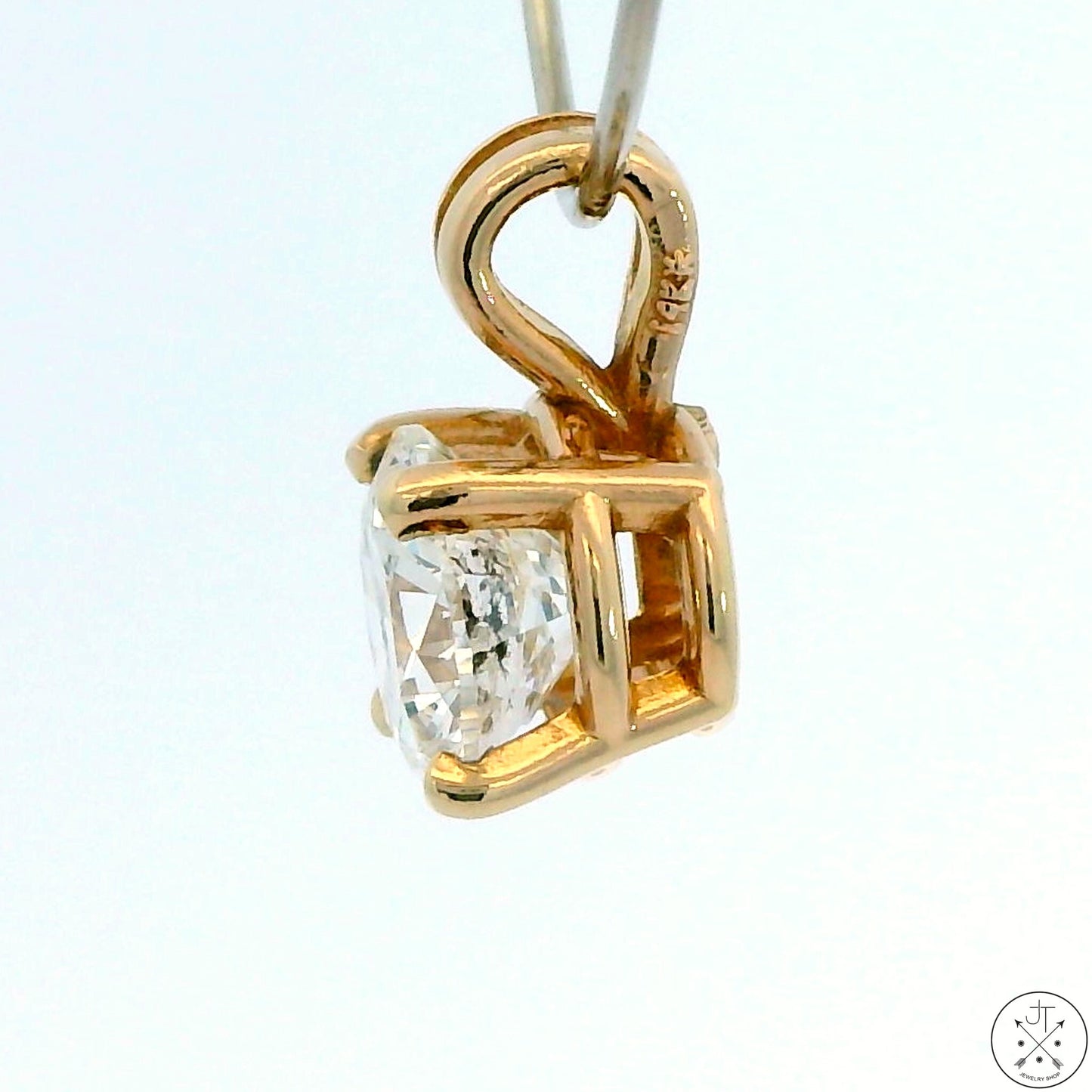 Vintage 14k Yellow Gold Solitaire Pendant 1.25 Carat Natural Diamond GSI2 Drop