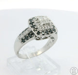 14k White Gold Ring with Diamonds Size 9 Black and White Helzberg