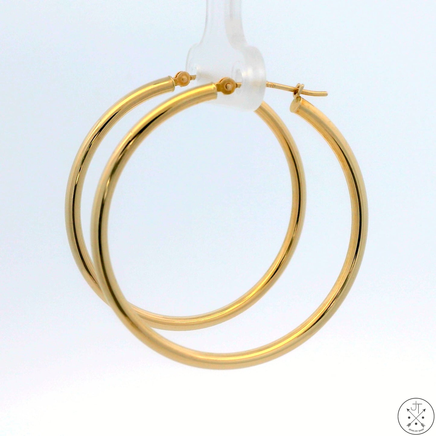 10k Yellow Gold 1.25 Inch Hoop Earrings