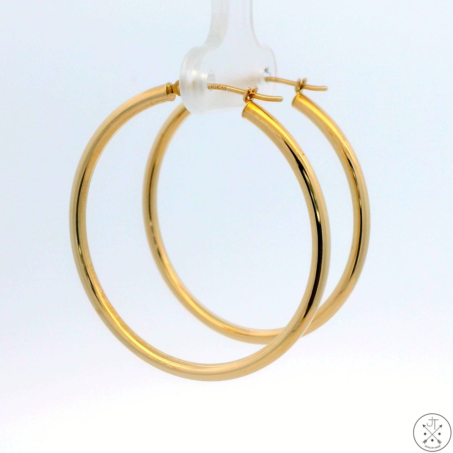 10k Yellow Gold 1.25 Inch Hoop Earrings