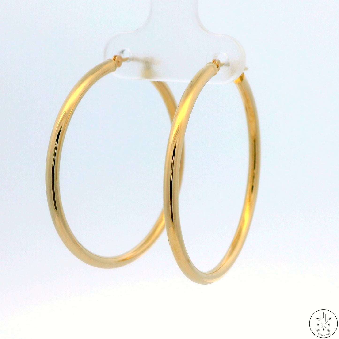 10k Yellow Gold 1.25 Inch Hoop Earrings
