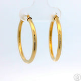 New 10k Yellow Gold 1 Inch Hoop Earrings