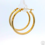 New 10k Yellow Gold 1 Inch Hoop Earrings