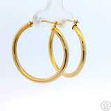 New 10k Yellow Gold 1 Inch Hoop Earrings