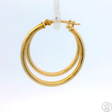 New 10k Yellow Gold 1 Inch Hoop Earrings