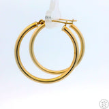 New 10k Yellow Gold 1 Inch Hoop Earrings