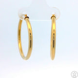 New 10k Yellow Gold 1 Inch Hoop Earrings