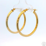 New 10k Yellow Gold 1 Inch Hoop Earrings