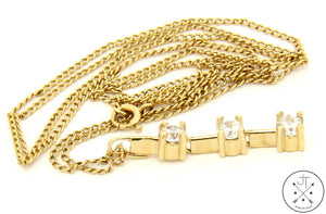 14k Yellow Gold Pendant Necklace 22 Inch with Cubic Zirconia