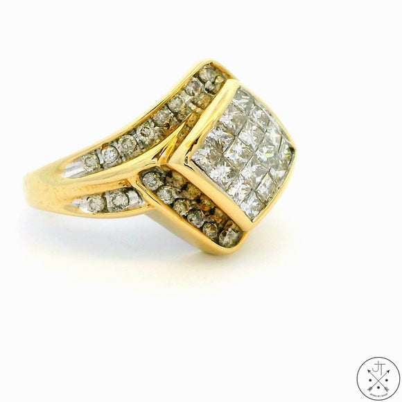 10k Yellow Gold Ring with 1.20 ctw Diamonds Size 5