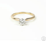 14k Yellow Gold Solitaire Ring with Moissanite Size 9.5