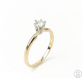 14k Yellow Gold Solitaire Ring with Moissanite Size 9.5