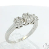 14k White Gold 3-Stone Ring with Diamonds Size 10.5