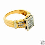 Vintage 14k two-tone Gold Ring with 1 ctw Diamonds Size 8.75