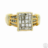 Vintage 14k two-tone Gold Ring with 1 ctw Diamonds Size 8.75