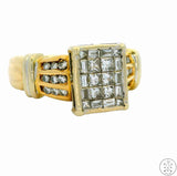 Vintage 14k two-tone Gold Ring with 1 ctw Diamonds Size 8.75