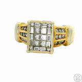 Vintage 14k two-tone Gold Ring with 1 ctw Diamonds Size 8.75