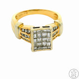 Vintage 14k two-tone Gold Ring with 1 ctw Diamonds Size 8.75