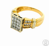 Vintage 14k two-tone Gold Ring with 1 ctw Diamonds Size 8.75