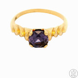 Antique 10k Yellow Gold Ring with Sapphire Size 6.5