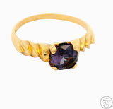 Antique 10k Yellow Gold Ring with Sapphire Size 6.5