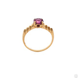 Antique 10k Yellow Gold Solitaire Ring with Natural Purple Sapphire Size 6.5