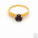 Antique 10k Yellow Gold Ring with Sapphire Size 6.5