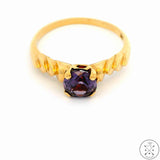 Antique 10k Yellow Gold Ring with Sapphire Size 6.5