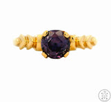 Antique 10k Yellow Gold Ring with Sapphire Size 6.5