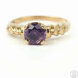 Vintage 10k Yellow Gold Ring with Sapphire Size 6.5