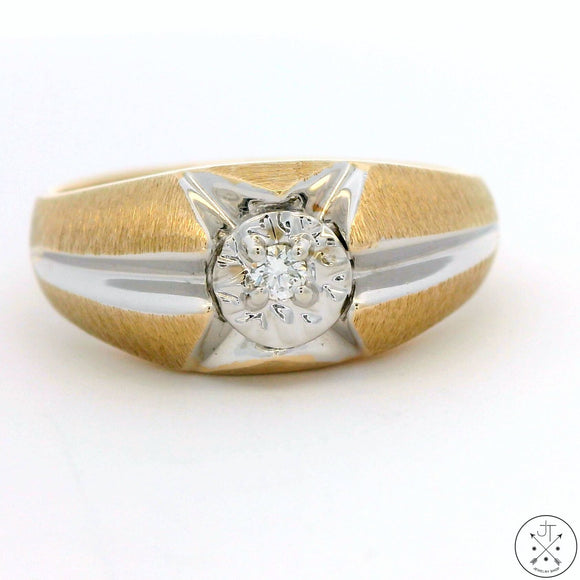 Vintage 10k Yellow Gold Ring with Diamond Size 9.5