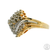 Vintage 10k Yellow Gold Ring with 1.25 ctw Diamonds Size 7.25