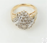 Vintage 10k Yellow Gold Ring with 1.25 ctw Diamonds Size 7.25