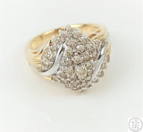 Vintage 10k Yellow Gold Ring with 1.25 ctw Diamonds Size 7.25