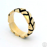 Custom 14k Yellow Gold Nugget Band Size 7.5