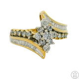 10k Yellow Gold Ring with .96 ctw Diamonds Size 7.75