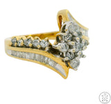 10k Yellow Gold Ring with .96 ctw Diamonds Size 7.75