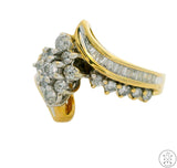 10k Yellow Gold Ring with .96 ctw Diamonds Size 7.75